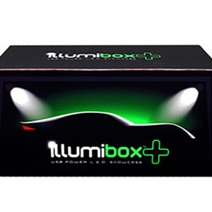 Collectible Display Show Case with LED Lights and Black Base for 1/24 1/18 Models by Illumibox