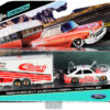 1993 Ford SVT Mustang Cobra #17 with Enclosed Car Trailer “Eibach” White with Red Stripes “Tow & Go” Series 1/64 Diecast Model Cars by Maisto