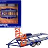 “Union 76” Blue Tandem Car Trailer with Tire Rack for 1/43 Scale Model Cars by GMP