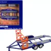 “Union 76” Blue Tandem Car Trailer with Tire Rack for 1/43 Scale Model Cars by GMP