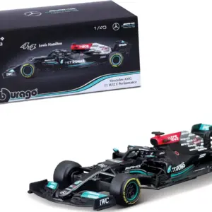 Lewis Hamilton “Petronas Formula One Team” F1 Model – Petronas Mercedes-AMG W12 E Performance (2021) 1/43 Diecast by Bburago