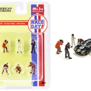 “Race Day 1” 6 piece Diecast Figurine Set for 1/64 Scale Models by American Diorama