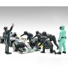 Formula One F1 Pit Crew 7 Figure Set Team Black Release III for 1/18 Scale Models by American Diorama