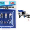 “Auto Transporter Crew” Diecast Set of 7 pieces (5 Figurines and 2 Warning Triangles) for 1/64 Scale Models by American Diorama