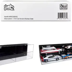 1/18 Scale Model 4 Car Acrylic Display Case by Auto World.
