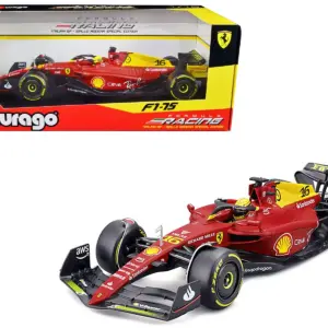 Ferrari F1-75 #16 Charles Leclerc “Giallo Modena” 2nd Place Formula One F1 Italian GP (2022) “Formula Racing” Series 1/18 Diecast Model Car by Bburago
