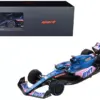 Alpine A522 #14 Fernando Alonso “BWT” Formula One F1 Monaco GP (2022) with Acrylic Display Case 1/18 Model Car by Spark