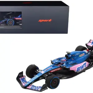 Alpine A522 #14 Fernando Alonso “BWT” Formula One F1 Monaco GP (2022) with Acrylic Display Case 1/18 Model Car by Spark