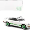 1972 Porsche 911 RS Carrera White with Green Stripes 1/12 Diecast Model Car by Norev
