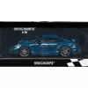 2021 Porsche 911 Turbo S with SportDesign Package #20 Blue Metallic with Silver Stripes Limited Edition to 504 pieces Worldwide 1/18 Diecast Model Car by Minichamps