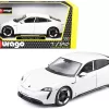 Porsche Taycan Turbo S White 1/24 Diecast Model Car by Bburago