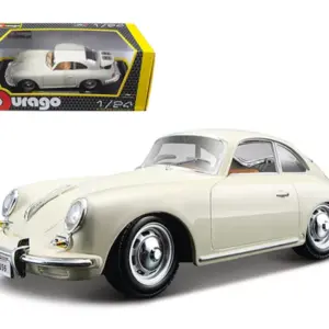 1961 Porsche 356 B Coupe Ivory White 1/24 Diecast Model Car by Bburago