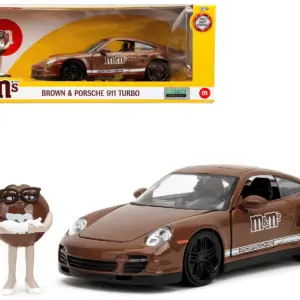 Porsche 911 Turbo Brown and Brown M&M Diecast Figure 