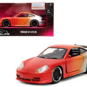 Porsche 911 GT3 RS Matt Orange and Silver Metallic "Pink Slips" Series 1/32 Diecast Model Car by Jada 2