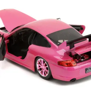Porsche 911 GT3 RS Pink Metallic with Pink Wheels “Pink Slips” Series 1/24 Diecast Model Car by Jada
