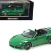 2020 Porsche 911 Turbo S Cabriolet Green Limited Edition to 504 pieces Worldwide 1/43 Diecast Model Car by Minichamps 2020 Porsche 911 Turbo S Cabriolet Green Limited Edition to 504 pieces Worldwide 1/43 Diecast Model Car by Minichamps