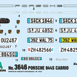 Skill 2 Model Kit Porsche 944 S Cabriolet 1/24 Scale Model by Italeri 2