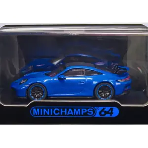 Porsche 911 (992) GT3 Shark Blue with Carbon Roof 1/64 Diecast Model Car by Minichamps