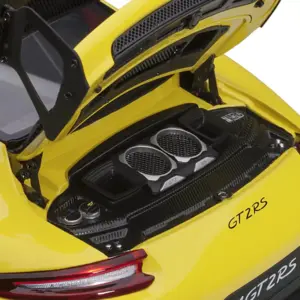 Porsche 911 (991.2) GT2 RS Weissach Package Racing Yellow with Carbon Stripes 1/18 Model Car by Autoart 2