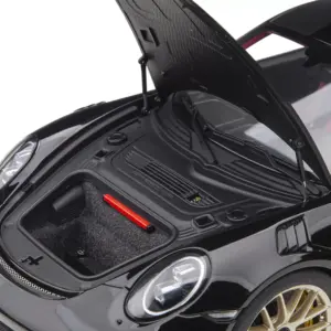 Porsche 911 (991.2) GT2 RS Weissach Package Black with Carbon Stripes 1/18 Model Car by Autoart 3