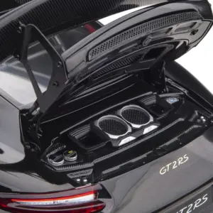 Porsche 911 (991.2) GT2 RS Weissach Package Black with Carbon Stripes 1/18 Model Car by Autoart 4