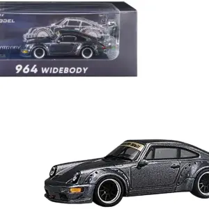 RWB 964 Gray Metallic with Extra Wheels 1/64 Diecast Model Car by CM Models