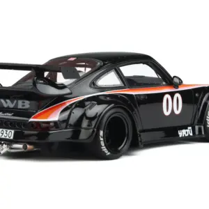 2019 Porsche 930 RWB Bodykit #00 “Yaju” Black with Stripes 1/18 Model Car by GT Spirit