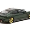 Porsche Taycan Turbo S Midnight Green Metallic with Black Top and Gold Wheels “Shmee150 Collection” “Collaboration Model” 1/64 Diecast Model Car by True Scale Miniatures & Tarmac Works