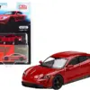 Porsche Taycan Turbo S Carmine Red Limited Edition to 2400 pieces Worldwide 1/64 Diecast Model Car by True Scale Miniatures