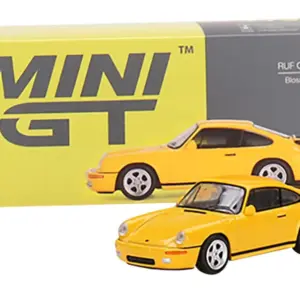 1987 RUF CTR Blossom Yellow with Black Stripes Limited Edition to 3000 pieces Worldwide 1/64 Diecast Model Car by True Scale Miniatures 2