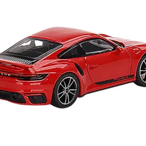Porsche 911 Turbo S Guards Red with Black Stripes Limited Edition to 3000 pieces Worldwide 1/64 Diecast Model Car by True Scale Miniatures 2