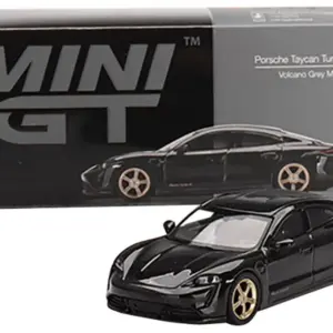 Porsche Taycan Turbo S Volcano Gray Metallic Limited Edition to 1800 pieces Worldwide 1/64 Diecast Model Car by True Scale Miniatures 2