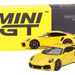 Porsche 911 Turbo S Racing Yellow Limited Edition to 1800 pieces Worldwide 1/64 Diecast Model Car by True Scale Miniatures 2