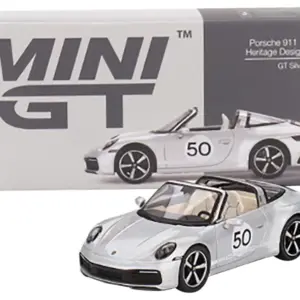 Porsche 911 Targa 4S #50 GT Silver Metallic "Heritage Design Edition" Limited Edition to 2400 pieces Worldwide 1/64 Diecast Model Car by True Scale Miniatures 2