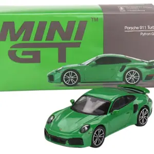 Porsche 911 Turbo S Python Green Limited Edition to 3000 pieces Worldwide 1/64 Diecast Model Car by True Scale Miniatures 2