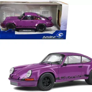 1973 Porsche 911 RSR Purple with Black Stripes 1/18 Diecast Model Car by Solido 3