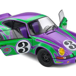1973 Porsche 911 RSR #3 "Purple Hippy Tribute" "Competition" Series 1/18 Diecast Model Car by Solido 2