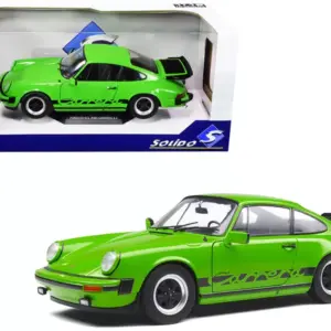 1984 Porsche 911 Carrera 3.2 Bright Green with Black Stripes 1/18 Diecast Model Car by Solido
