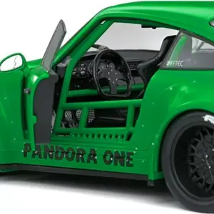 2011 Porsche 964 RWB "Pandora One" Matt Green with Graphics 1/18 Diecast Model Car by Solido 2