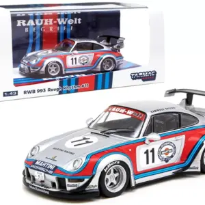 Porsche RWB 993 #11 Rough Rhythm “Martini International Club” “Kamiwaza Racing” WebStore Special Edition “RAUH-Welt BEGRIFF” 1/43 Diecast Model Car by Tarmac Works
