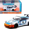 Porsche RWB 964 Ichiban Boshi #8 “Martini” Silver with Stripes “RAUH-Welt BEGRIFF” 1/43 Diecast Model Car by Tarmac Works