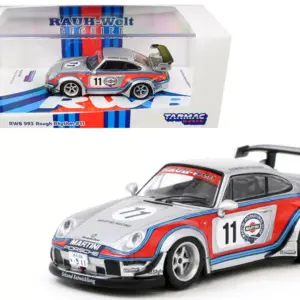 Porsche RWB 993 #11 Rough Rhythm “Martini International Club” “Kamiwaza Racing” WebStore Special Edition “RAUH-Welt BEGRIFF” 1/64 Diecast Model Car by Tarmac Works