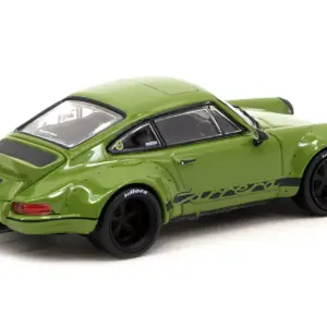 RWB Backdate Olive Green with Black Stripes “RAUH-Welt BEGRIFF” “Hobby64” Series 1/64 Diecast Model Car by Tarmac Works