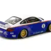 997 Old & New Body Kit #1 Blue Metallic and White with Stripes “Recaro” “Hobby64” Series 1/64 Diecast Model Car by Tarmac Works