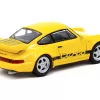 Porsche 911 Turbo Yellow with Black Stripes “Collab64” Series 1/64 Diecast Model Car by Schuco & Tarmac Works