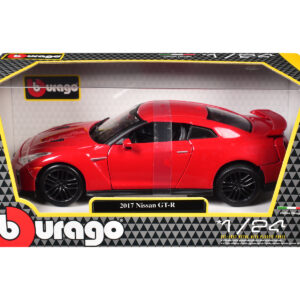 2017 Nissan GT-R R35 Red 1/24 Diecast Car Model by BBurago