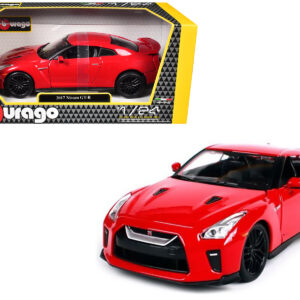 2017 Nissan GT-R R35 Red 1/24 Diecast Car Model by BBurago