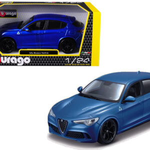 Alfa Romeo Stelvio Quadrifoglio Blue 1/24 Diecast Model Car by Bburago