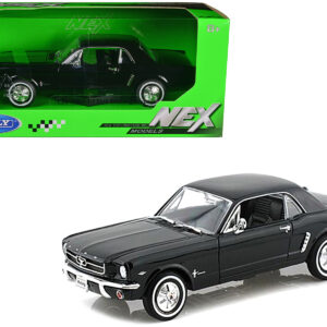 1964 1/2 Ford Mustang Coupe Hard Top Black 1/24 Diecast Model Car by Welly