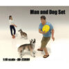 Man and Dog 2 Piece Figure Set For 1:18 Scale Models by American Diorama Man and Dog 2 Piece Figure Set For 1:18 Scale Models by American Diorama